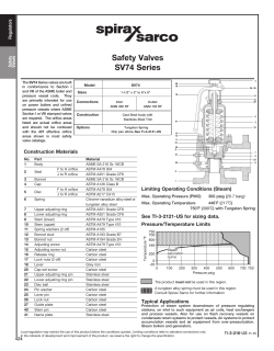 Safety Valves SV74 Series