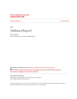 Sabbatical Report - TopSCHOLAR