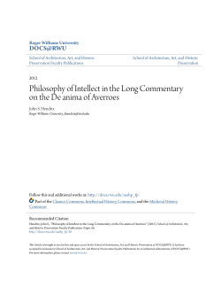 Philosophy of Intellect in the Long Commentary on the De anima of