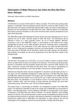 Optimization of Water Resource Use within the Blue Nile River basin