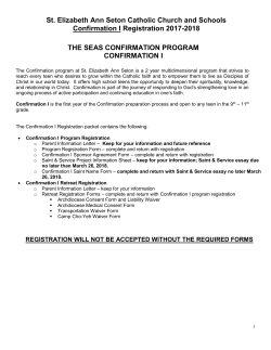 St. Elizabeth Ann Seton Catholic Church and Schools Confirmation I