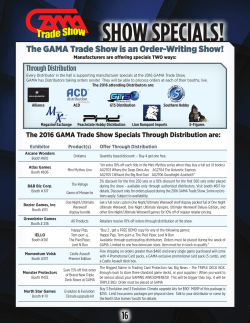 show specials! - GAMA Trade Show