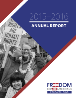 2015 and 2016 - Freedom for All Americans