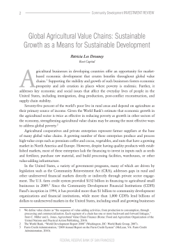 Global Agricultural Value Chains: Sustainable Growth