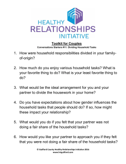 Conversations Starters #11: Dividing Household Tasks