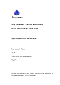 Super Regenerative Radio Receivers