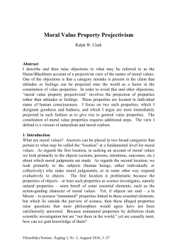 Moral Value Property Projectivism
