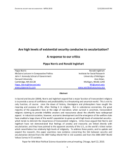 Are high levels of existential security conducive to secularization? A