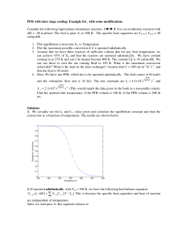 PFR with inter stage cooling: Example 8.6 , with some modifications