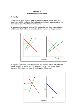 Lecture 5: The Instruments of Trade Policy