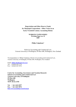 Depreciation and Other Reserve Funds for Municipal Corporations