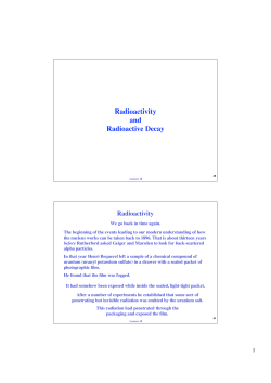 Radioactivity and Radioactive Decay