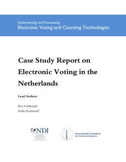 Case Study Report on Electronic Voting in the Netherlands