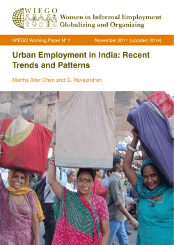 Urban Employment in India: Recent Trends and Patterns