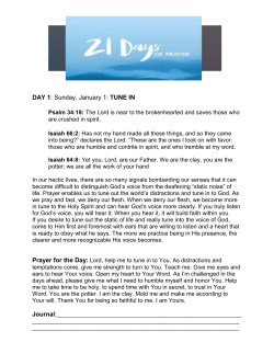 DAY 1: Sunday, January 1: TUNE IN