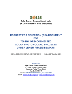 Jawaharlal Nehru National Solar Mission (JNNSM)