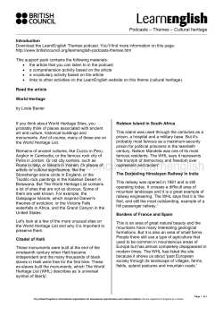 Podcasts – Themes – Cultural heritage