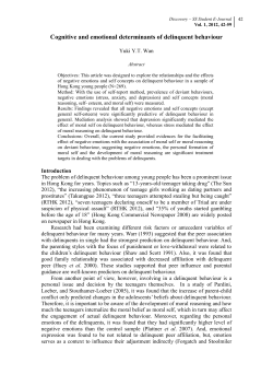 Cognitive and emotional determinants of delinquent behaviour