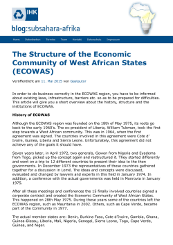 The Structure of the Economic Community of West African States