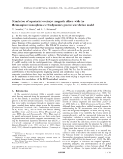 Simulation of equatorial electrojet magnetic effects with