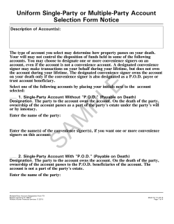 Single/Multiple Party Selection Form as of