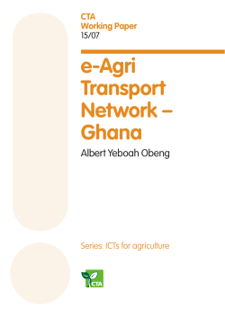 e-Agri Transport Network &ndash; Ghana