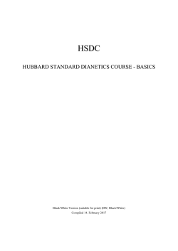 HSDC - Hubbard Standard Dianetics Course - Basics