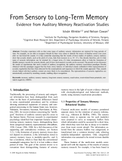 From Sensory to Long-Term Memory