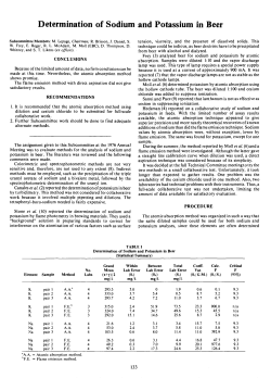 Determination of Sodium and Potassium in Beer