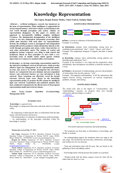 Knowledge Representation - International Journal of Soft Computing