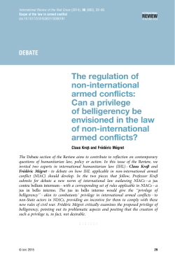 The International Committee of the Red Cross`s (ICRC`s) role in