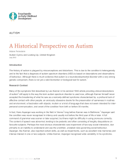 A Historical Perspective on Autism