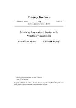 Matching Instructional Design with Vocabulary Instruction