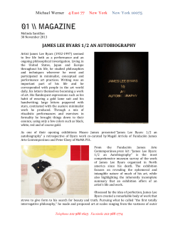 james lee byars 1/2 an autobiography