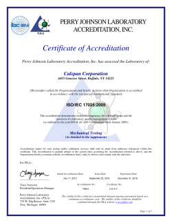ISO/IEC 17025:2005 Testing Certificate