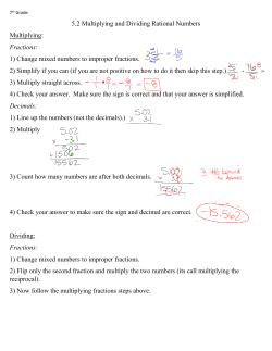 5.2 Multiplying and Dividing Rational Numbers