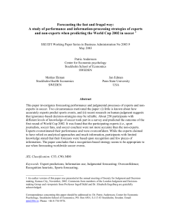 Forecasting the fast and frugal way: A study of - S-WoBA