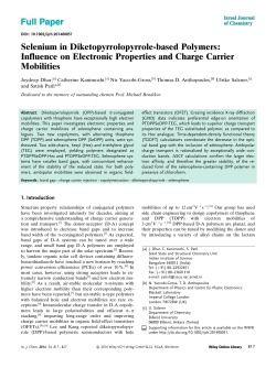 Selenium in Diketopyrrolopyrrolebased Polymers: Influence on