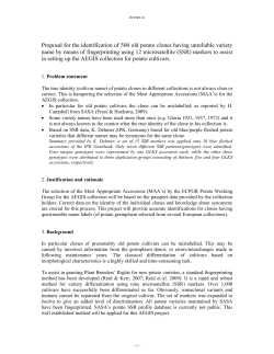 Proposal for the identification of 500 old potato - ECPGR