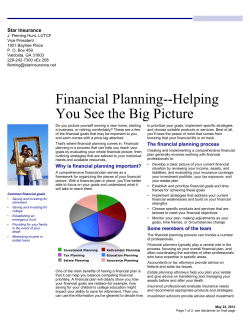 Financial Planning--Helping You See the Big Picture