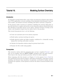Tutorial 16. Modeling Surface Chemistry