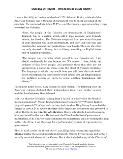 our bill of rights &ndash; where did it come from?