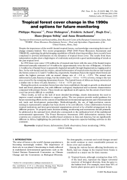 Tropical forest cover change in the 1990s and options