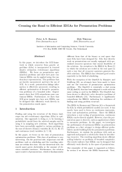 Crossing the Road to E`cient ID8As for Permutation Problems Peter