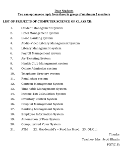 Dear Students You can opt anyone topic from these in group of