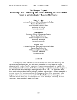 - Journal of Leadership Education