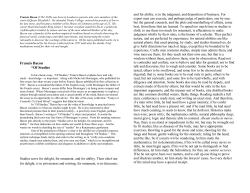 Francis Bacon &ldquo;Of Studies