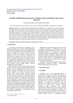 Usability of MobileSchool system for secondary school: quantitative
