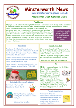 Minsterworth News - Minsterworth C. of E. Primary School