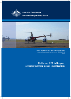 Robinson R22 helicopter aerial mustering usage investigation